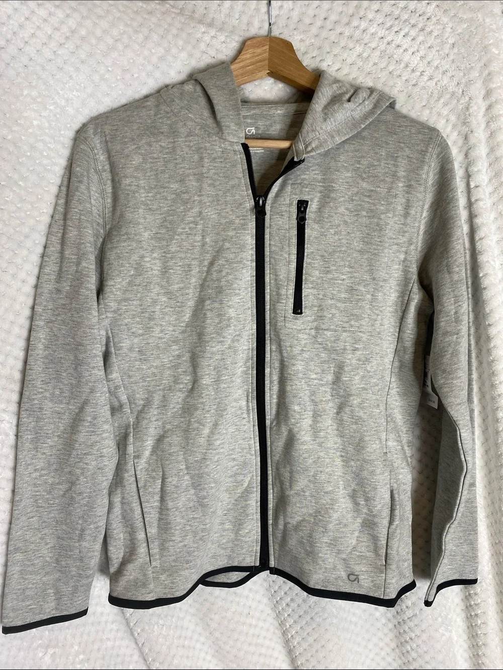 GAP Fit Light Heather Gray Zip Boys Hoodie